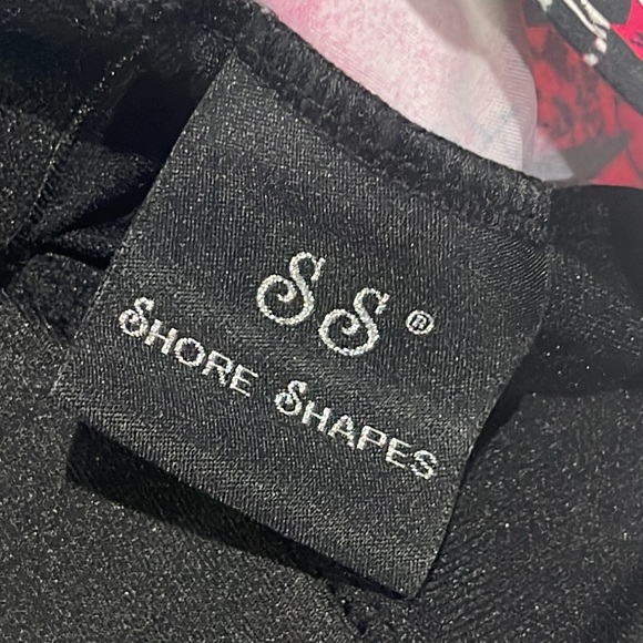 SS SHORE SHAPERS ONE PIECE SWIMSUIT BLACK WHITE FUCHSIA Size 12 new without tags - Picture 4 of 9